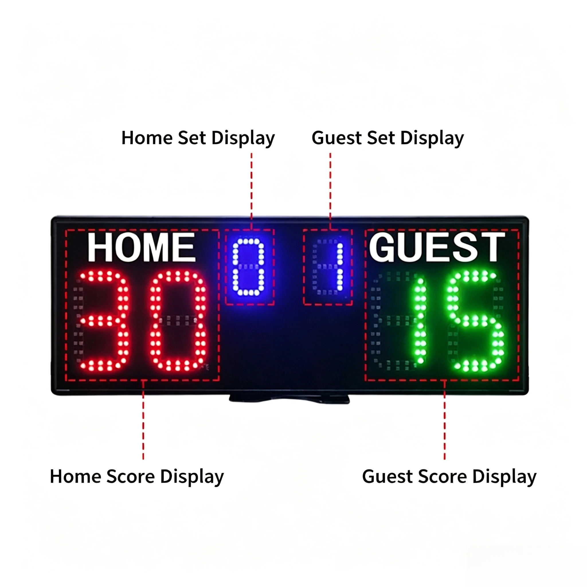 Rechargeable LED Large Electronic Scoreboard, Match Countdown Timer Referee Score Board for Basketball Tennis Sports Competition