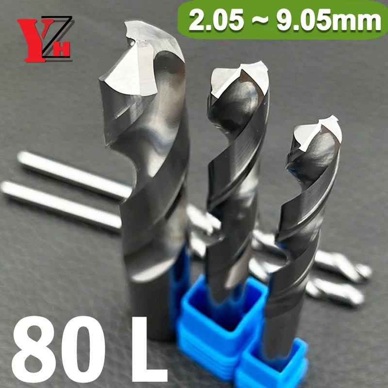 

Спиральное сверло YZH, диаметр 80 л, D2.05 ~ D9,05 мм, бит HRC50/55, сверление отверстия с прямой ручкой с ЧПУ для металлической стали