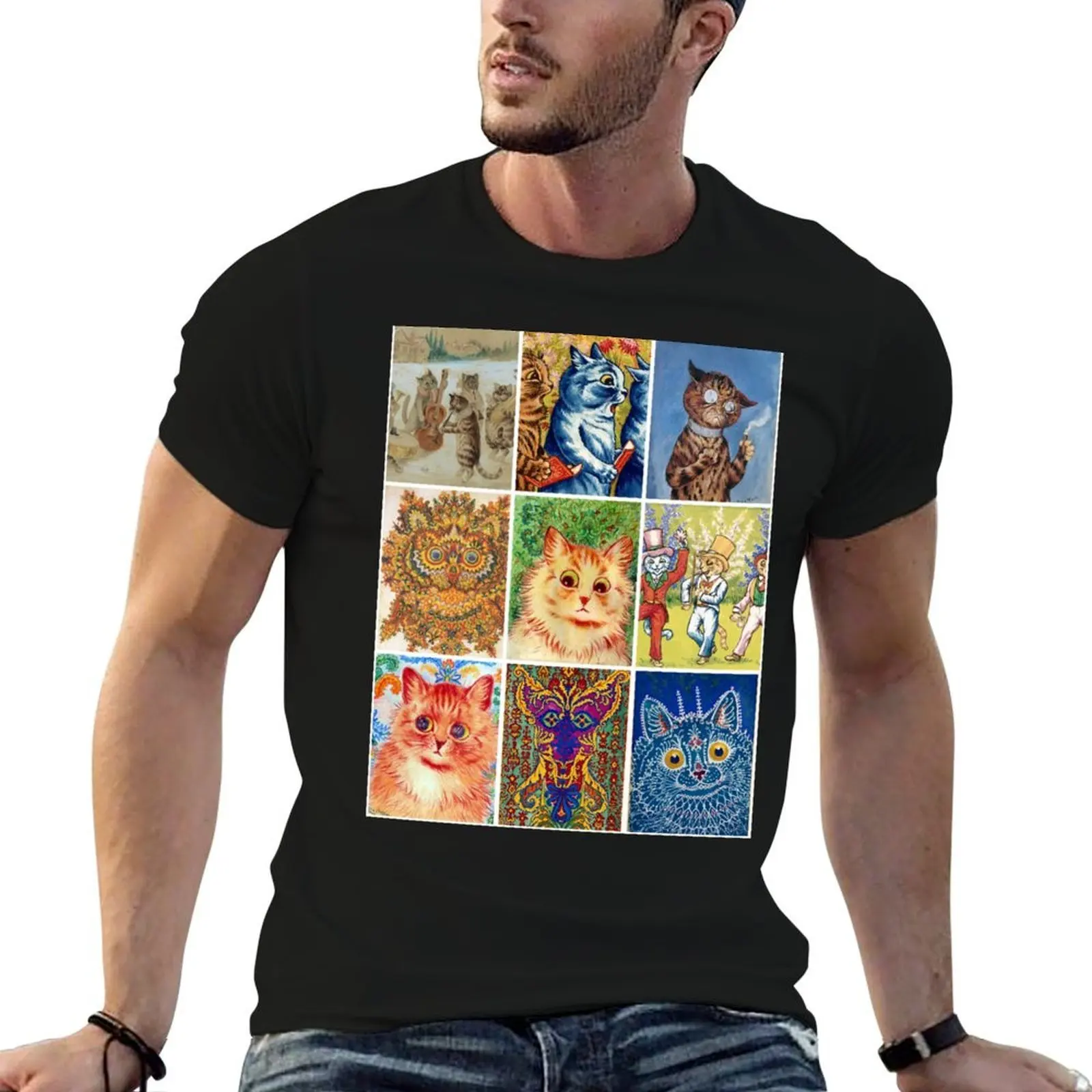 

HD LOUIS WAIN - Cats T-Shirt man t shirt designer man t shirt luxury T-Shirt