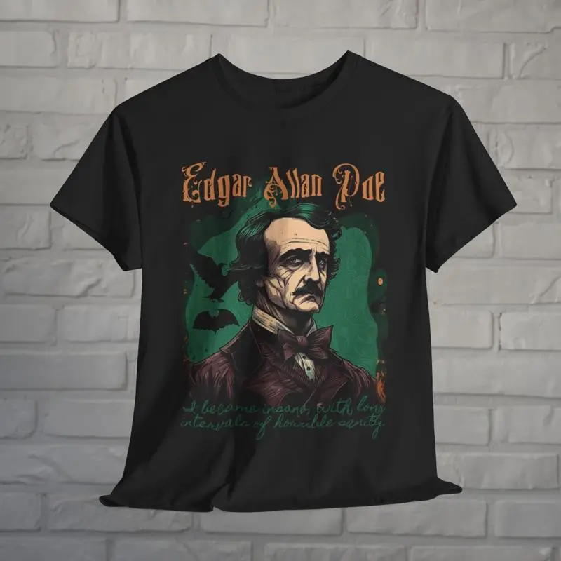 

Edgar Allan Poe T Shirt Vintage Gothic Horror Classic Literature