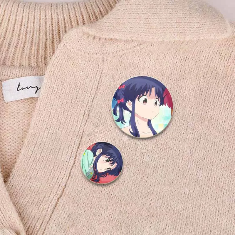 32/44/58mm Cartoon Style Badge Ranma 12 Brooches on Backpack Clothes Handmade Round Enamel Pins for Jewelry Gift Accessory