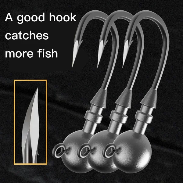 50Pcs Crank Jig Head Hook Fishing Hook Head Jig Lure Hard Bait Soft Worm for Fishing Jig Pike Fish Accessories