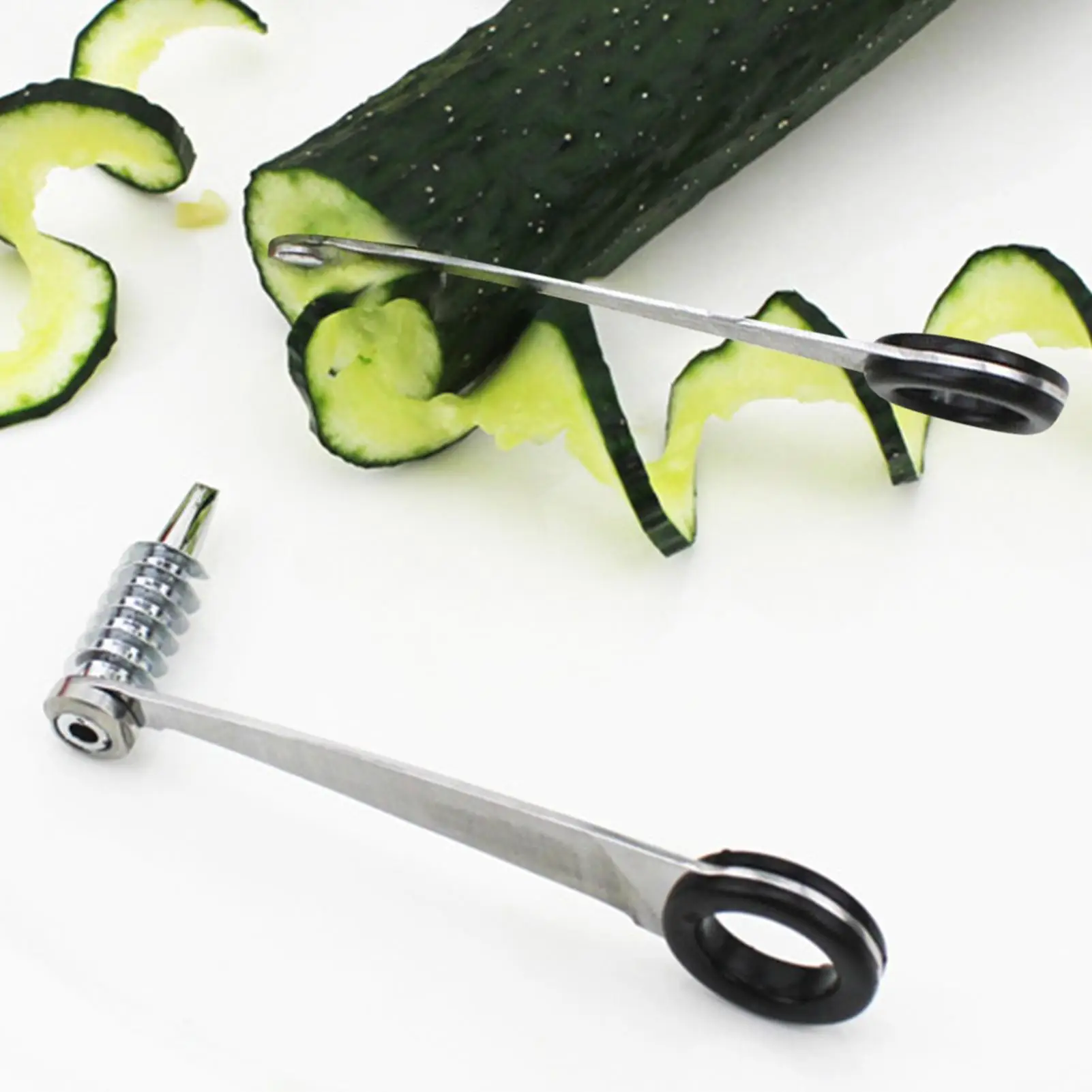 Rolo espiral de pepino em aço inoxidável, fatiador espiral de vegetais, batata e vegetais, cortador espiral, acessórios de cozinha