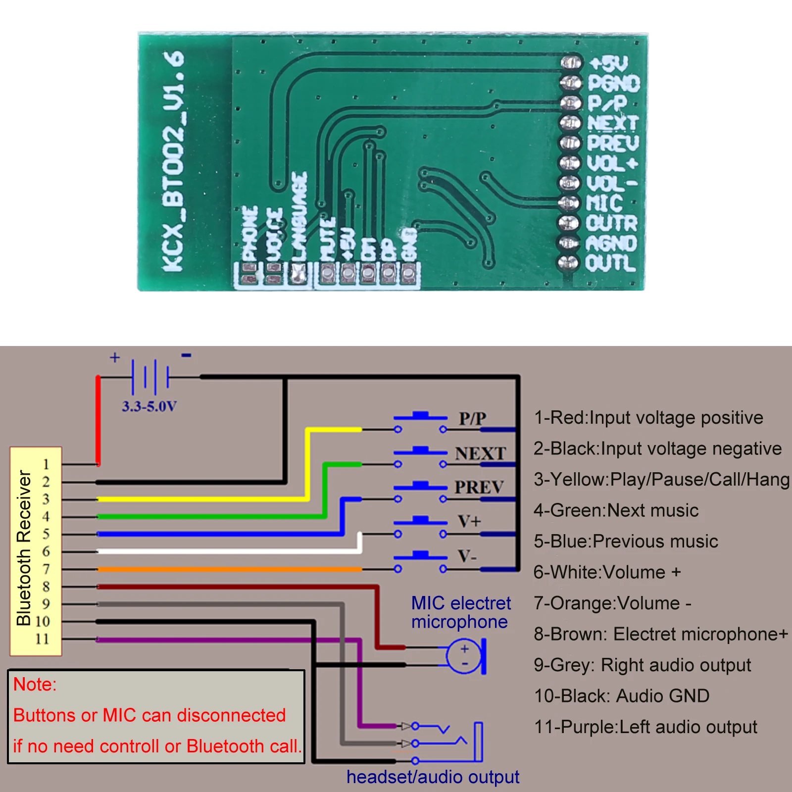 Bluetooth-Compatible Audio IC Receiver Board KCX_BT002 Lossless 4.2 Wireless MP3 Decode Module Car Player Sound Speaker Upgrade