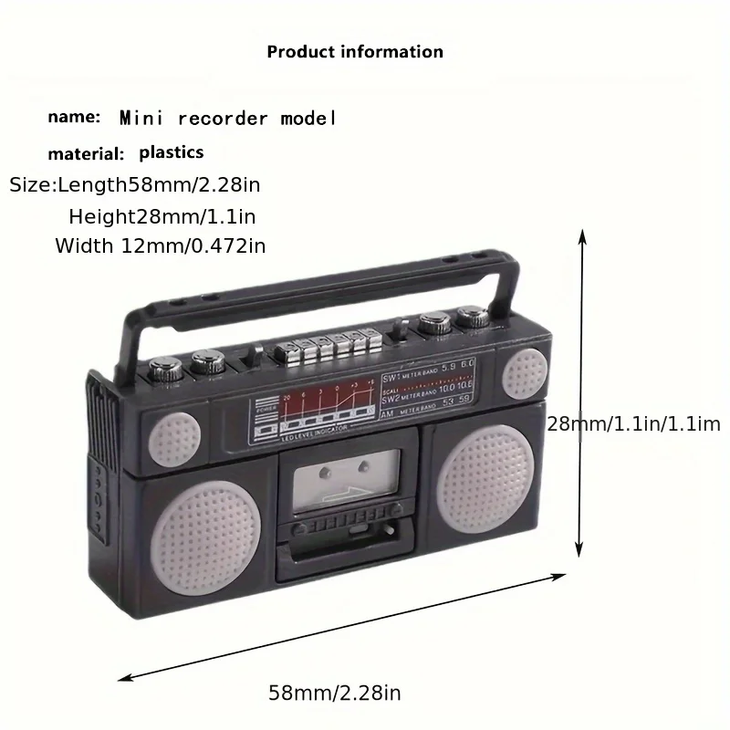 1: 12 Dollhouse Mini Simulation Radio Recorder Food and Play Scene Model Ornament