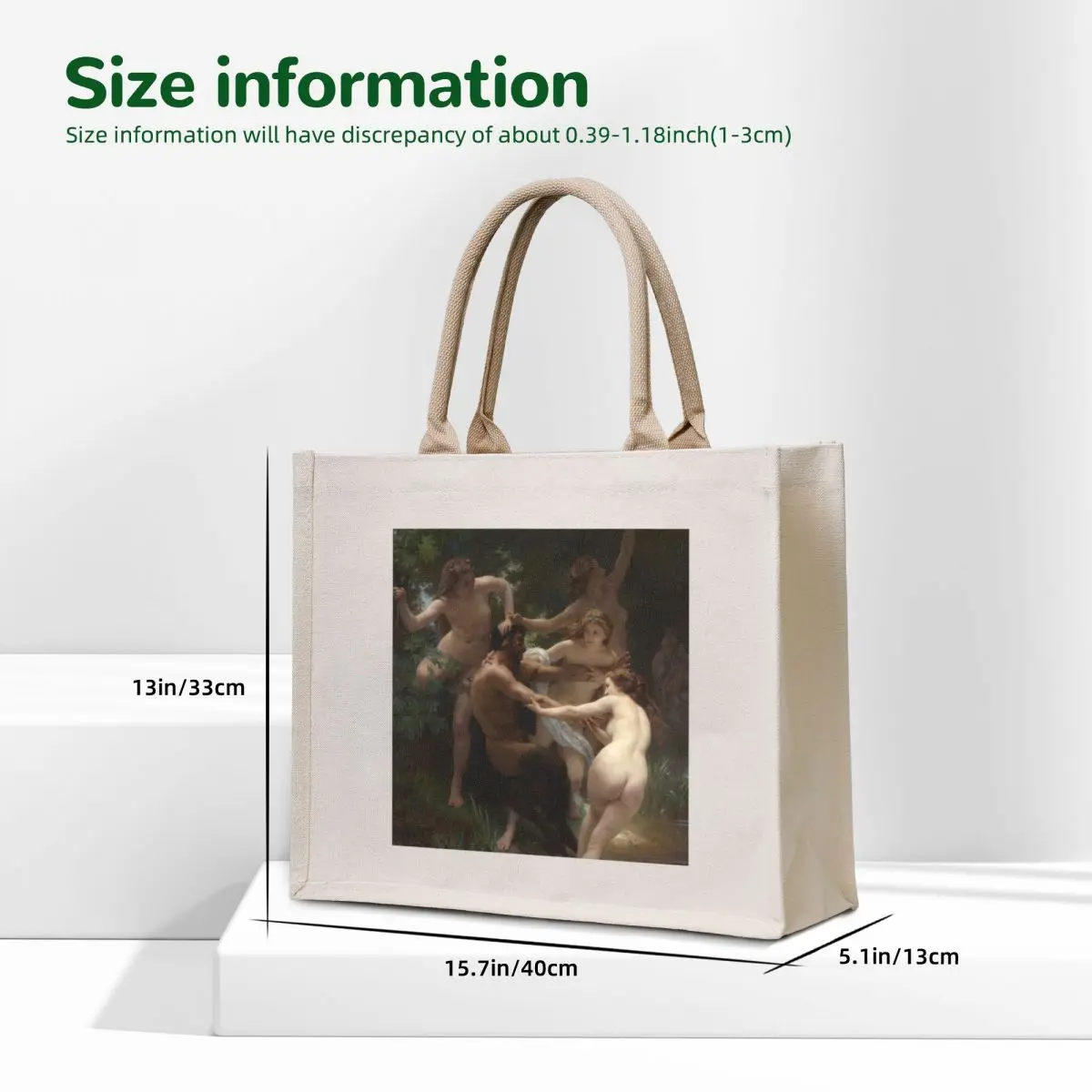 Nymphs and Satyr, by William Bouguereau. Tote Bag Lady bags woman shopping bag shoping bag tote