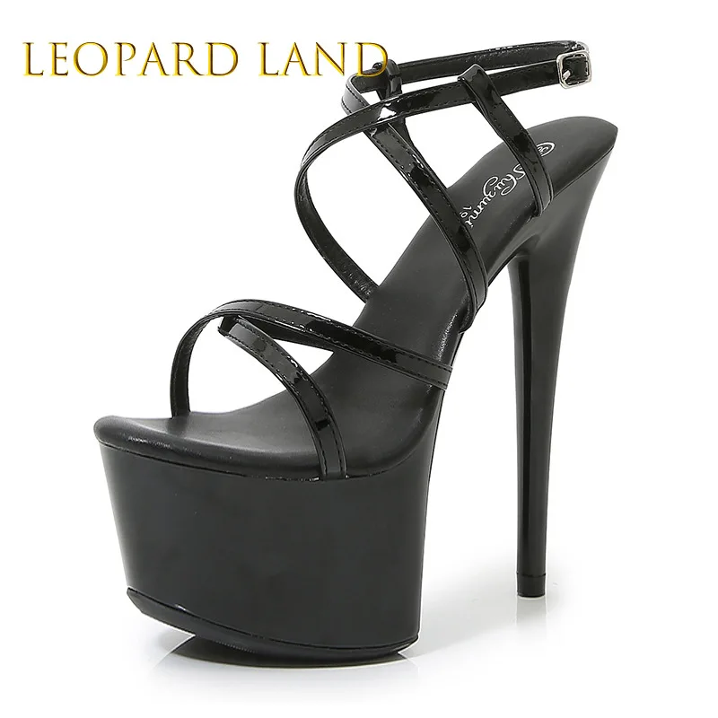 Women's Shoes Thin Strap Stiletto Platform Sandals Nightclub Pole Dancing Shoes 181 Series 17cm Heel 7cm Platform LFD