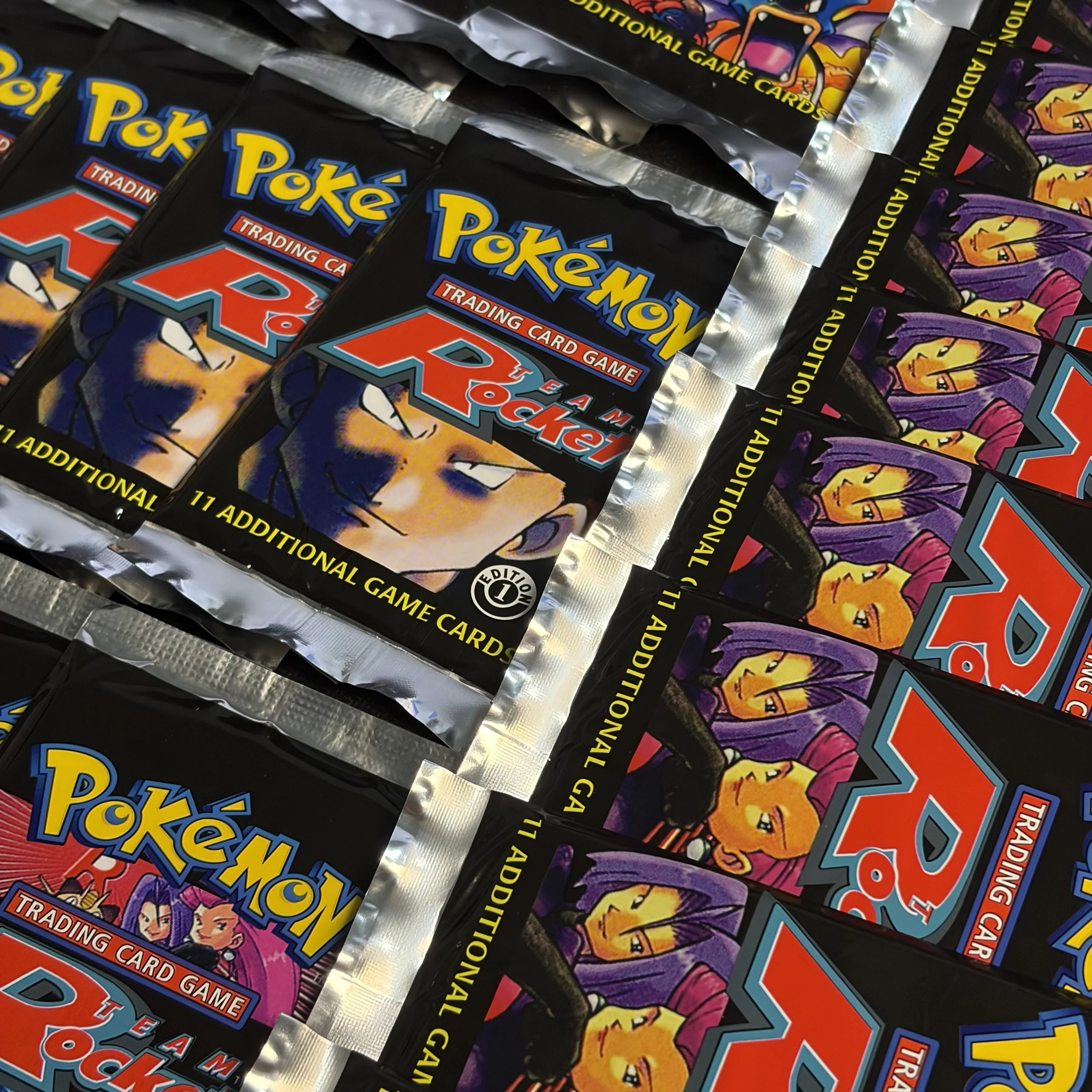 PKM Team Rocket 1st Booster 36Packs/Box PTCG Dark Gyarados/Charizard/Dragonite Classic Series Starry Sky Glitter Cards Toy Gifts