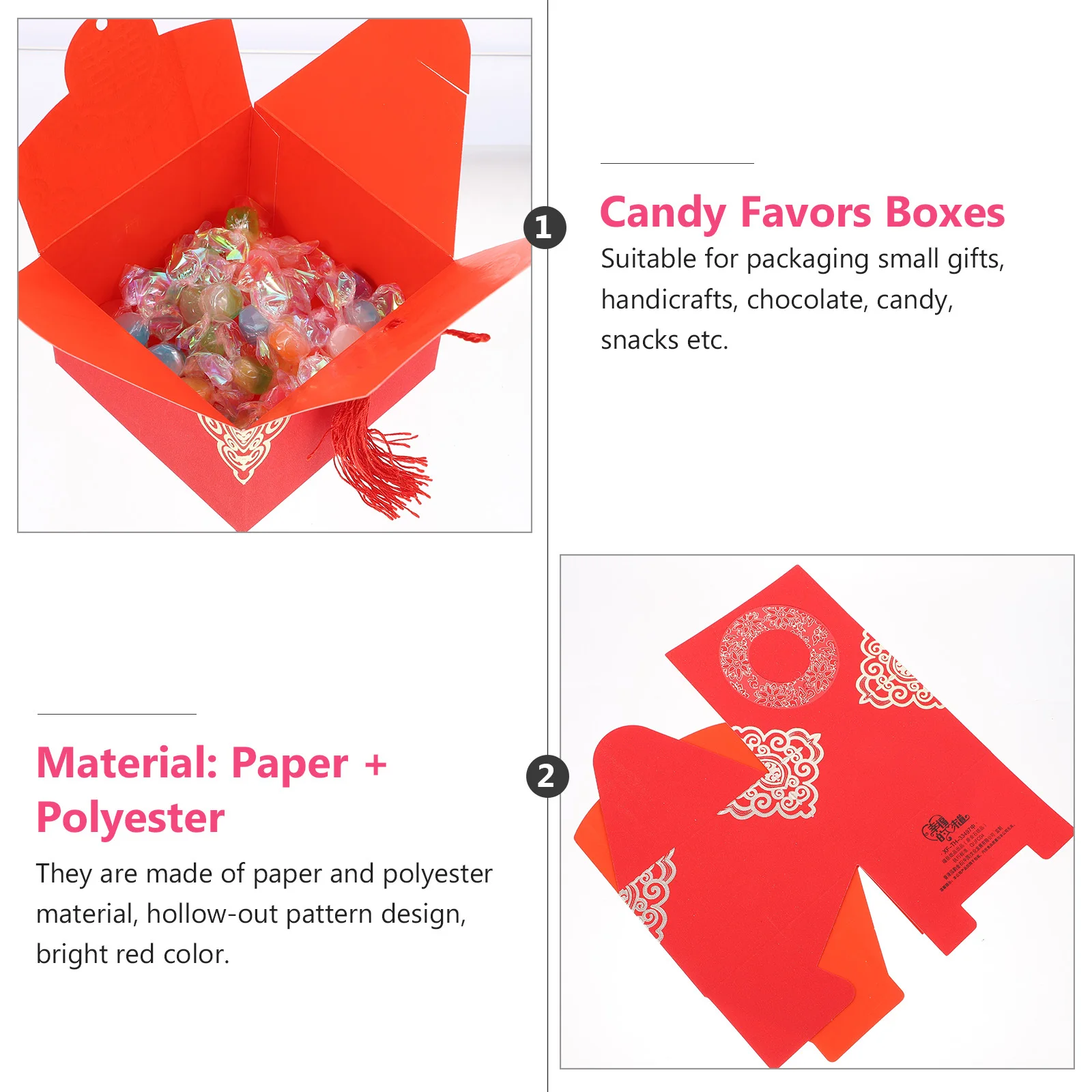 

20 Pcs Chocolates Wedding Candy Favors for Guests Boxes Chinese Banquet Treat Party