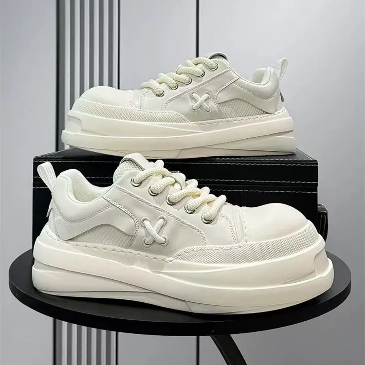 

Men's Spring Casual Sport Shoes Waterproof Non-Slip Thick Bottom PU Leather Upgraded Version Comfortable Breathable Sneakers