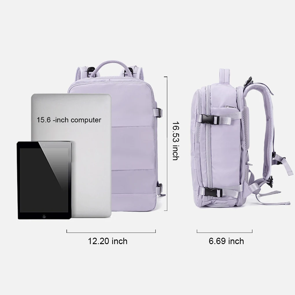 Waterproof Travel Backpack With Spacious Capacity And No Squeezing Shoes Feature Shoes Space Pink