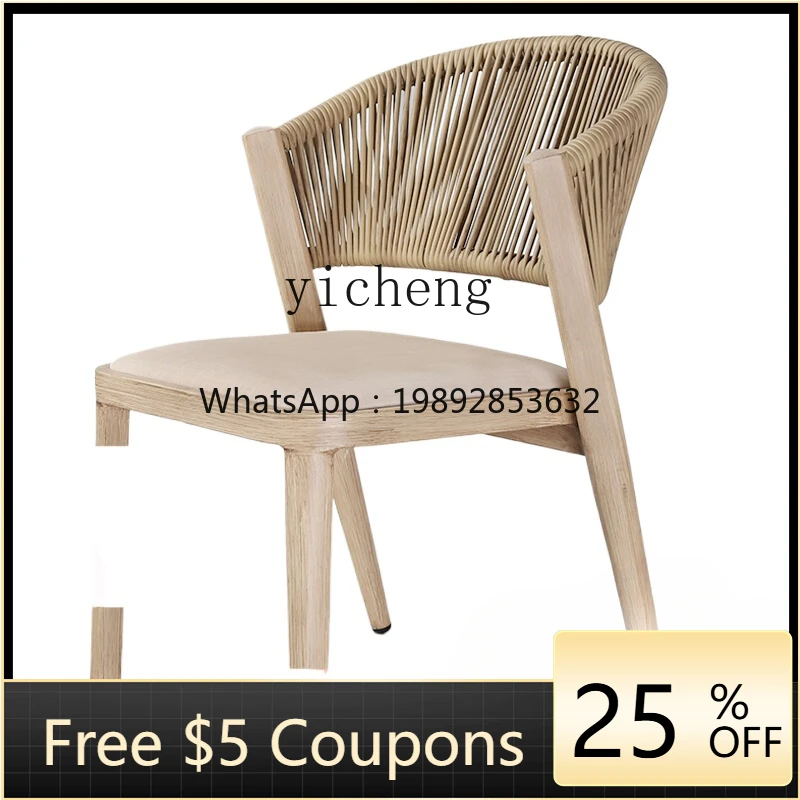 

ZZ ZF Outdoor Chair Rattan Chair Single Household Dining Table Terrace Balcony Waterproof Indoor Table and Chair