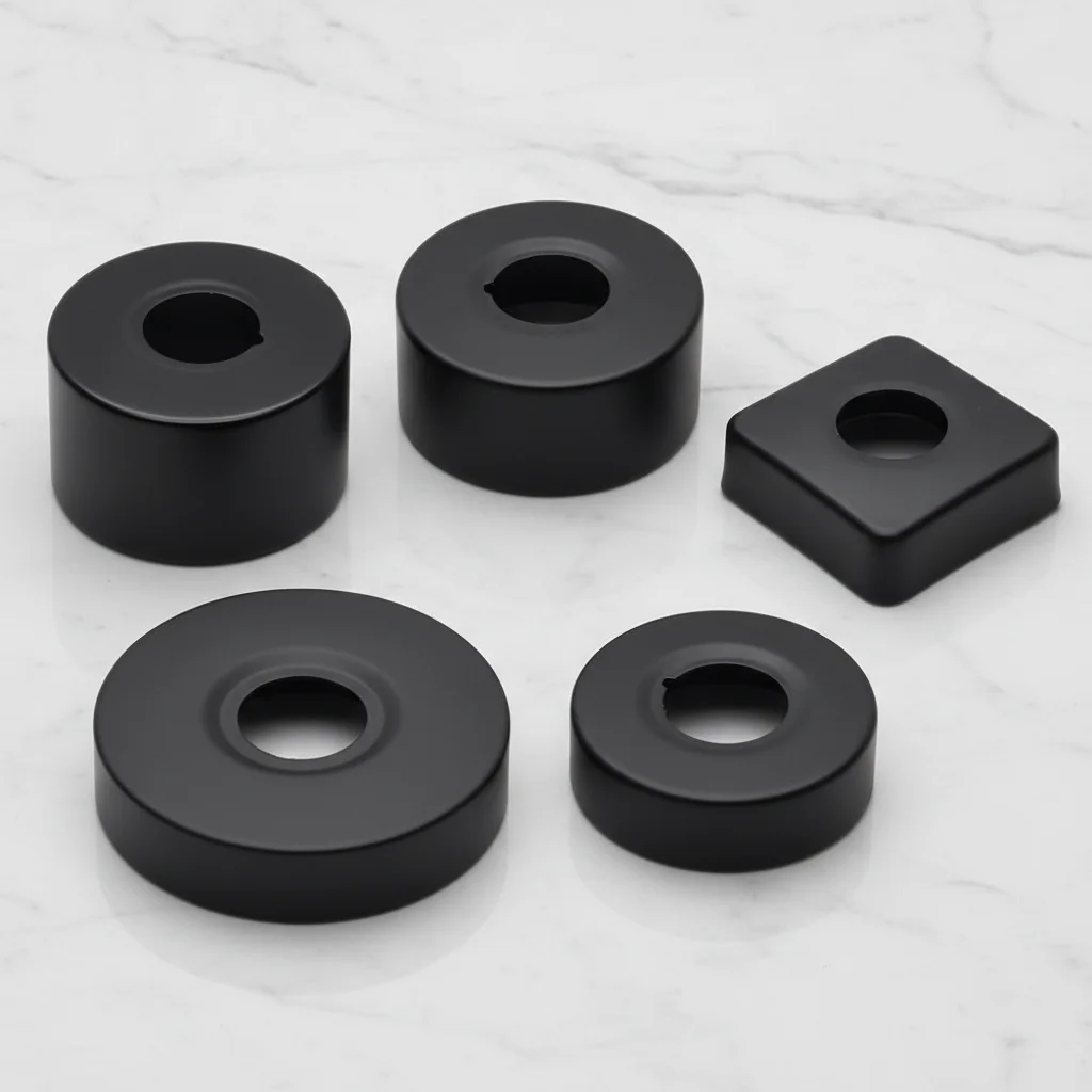 New High Quality Portable Stainless Steel Shower Faucet Cover Black Chrome Finish Shower Arm Flange Faucet Decorative Cover