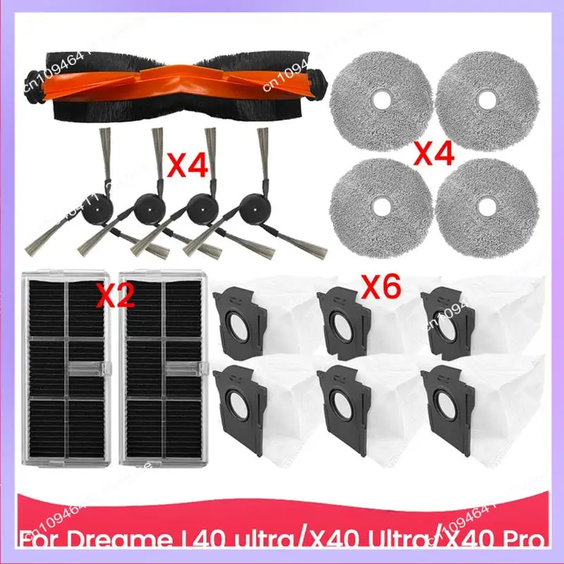 N83R لـ Dreame Mova P50 Pro Ultra/ P10 Pro Ultra/ P10 Ultra قطع غيار فرشاة جانبية رئيسية فلتر Hepa ممسحة قماش كيس لجميع الغبار