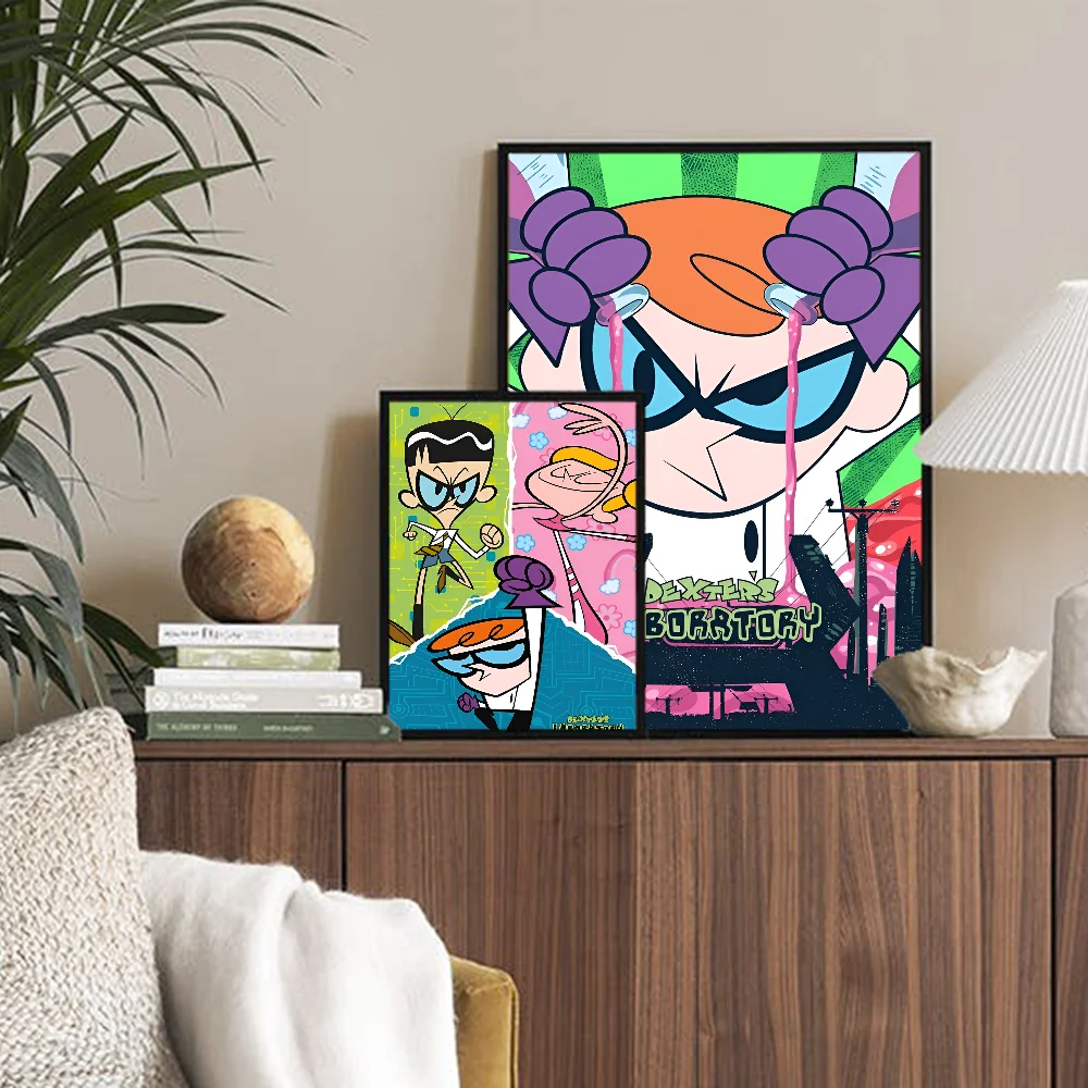 Cartoon D-Dexters L-Laboratory Movie Sticky Posters Whitepaper Sticker DIY Room Bar Cafe Posters Wall Stickers
