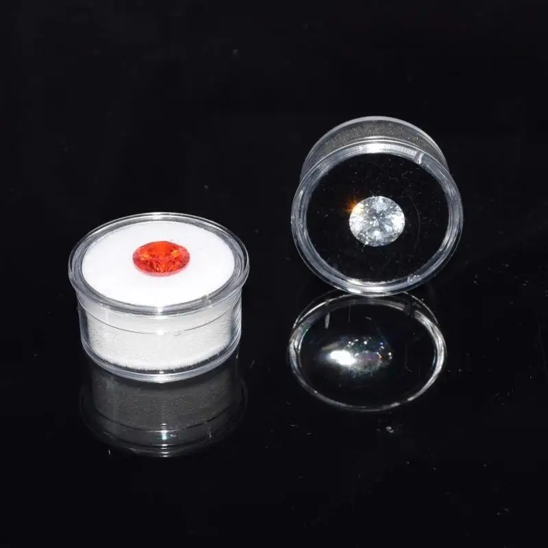 Protective Gemstone Diamond Jewellery Display Storage Transparent Box Glass Lid Case Earrings Gem Stone Holder Organizer 20Pcs