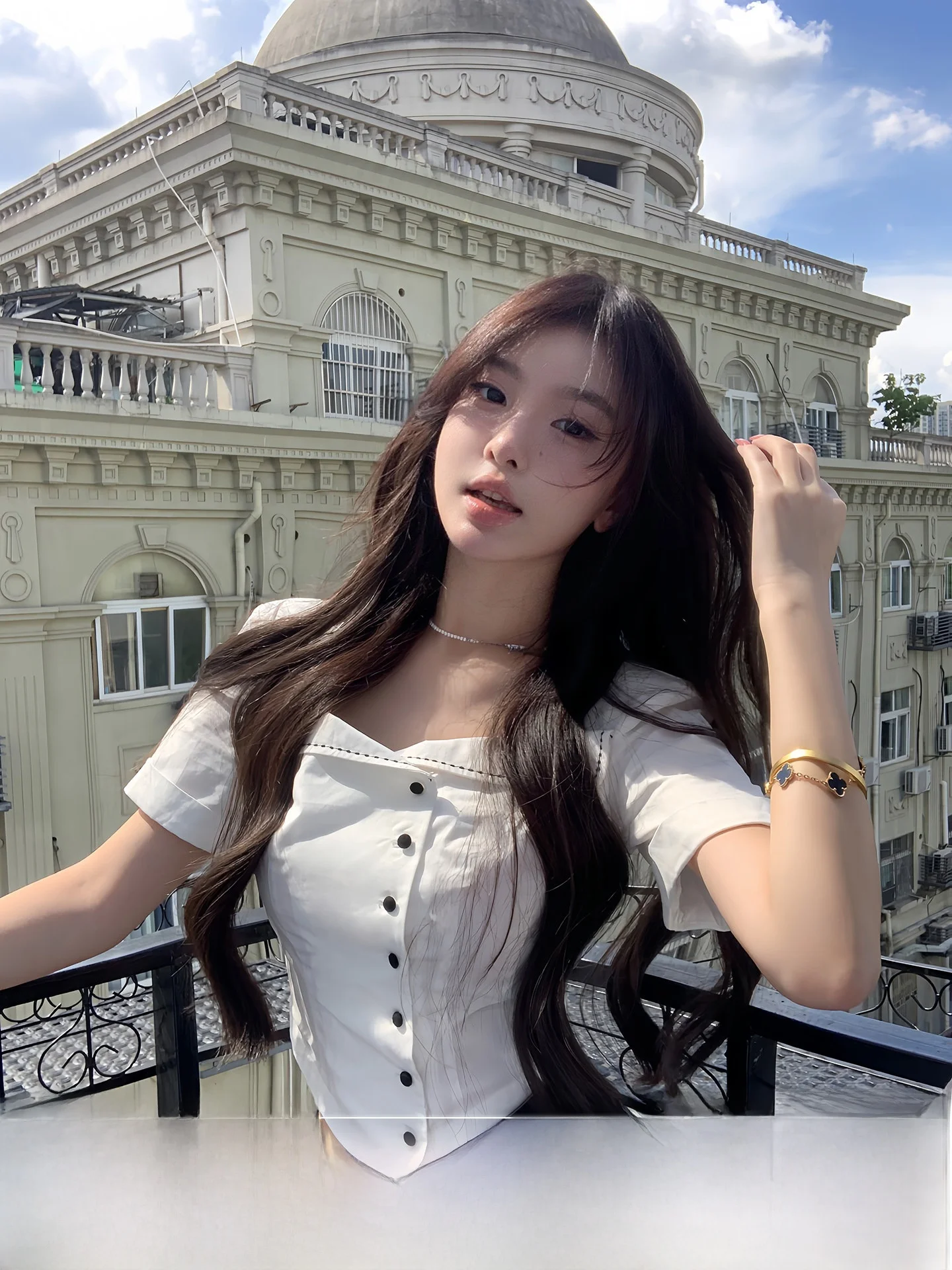 

Artistic Slized f Skirt with Collar Design And Asymmetrical Hemline Princ Sle Pure Cotton ort Sve irt for Women