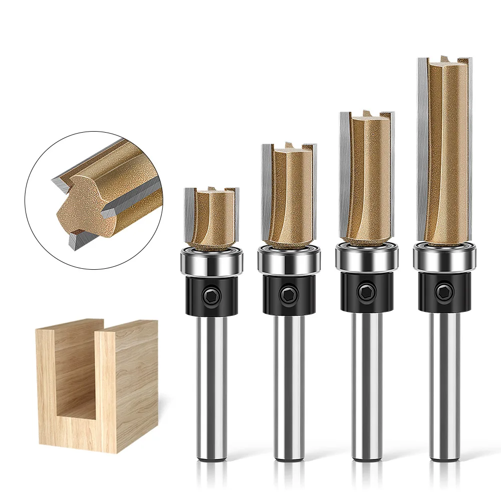 

1pcs 1/4mm Professional Grade Three-edge Bearing Straight Knife Trimming Knife Woodworking Milling Cutter Head