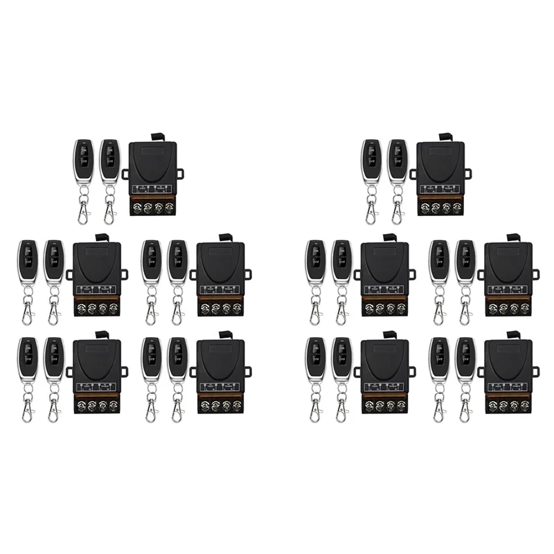 

3CGRO-10X AC 220V 30A 1CH 433Mhz Wireless Remote Control Switch RF Relay Receiver + Off/On Transmitter