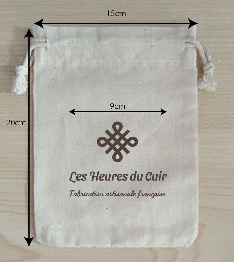 

100 Pieces Customised Logo 15x20cm Natural Cotton Bags Drawstring Gift Pouches Home Storage Sacks Screen Printed With Dark Brown