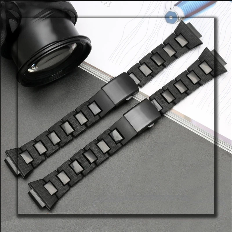 For Casio G-SHOCK DW-5600 DW6900 DW9600 GW-M5610 Black Plastic Watchband Strap Convex mouth 16mm Men Bracelet Watch Accessories