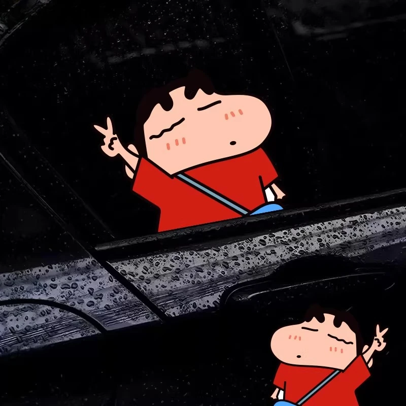 

Crayon Shin-chan Sticker Funny and Playful Car Sticker of Shin-chan Making A 'peace' Sign Suitable for Car Windows Walls Laptops