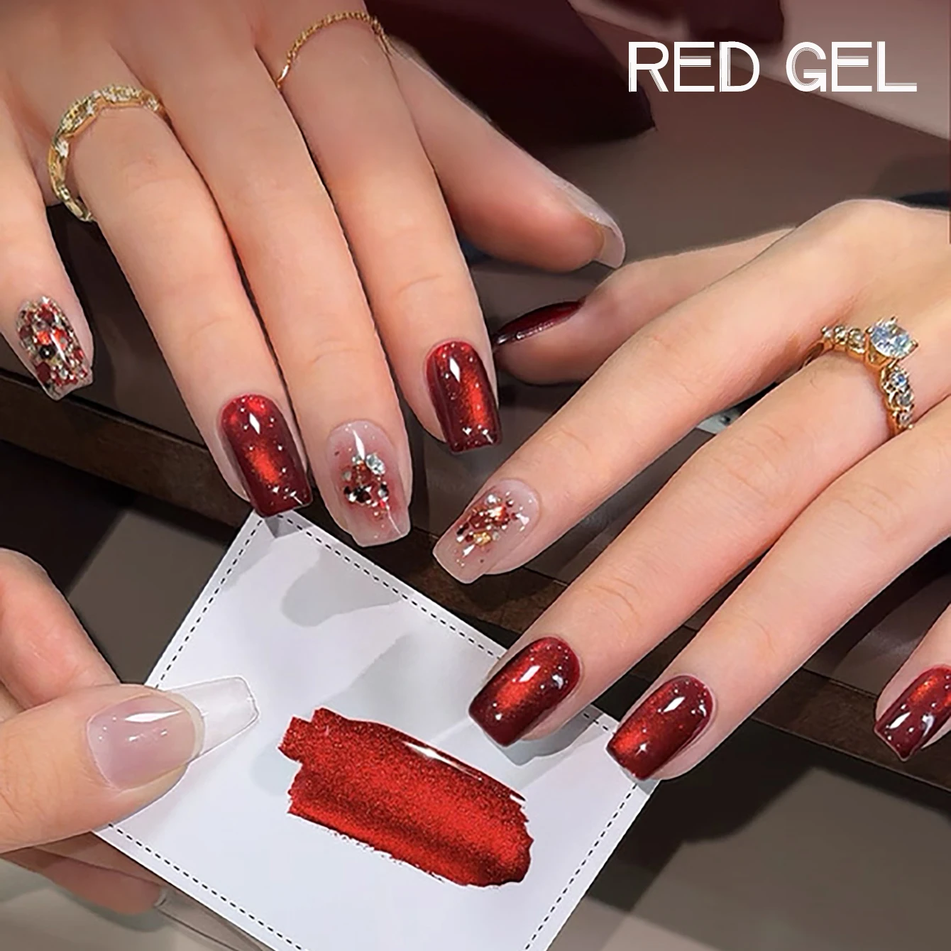 1개 TC 플래시 체리 와인 레드 투명 유리 비즈 레드 - Nail Art Red Wine Cat Eye 리뷰 및 가격