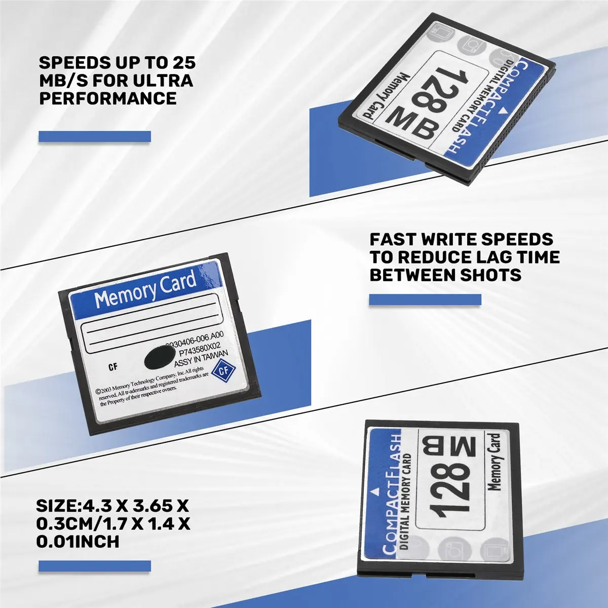 ABAN 128MB Compact Flash Memory Card for Camera, Advertising Machine, Industrial Computer Card