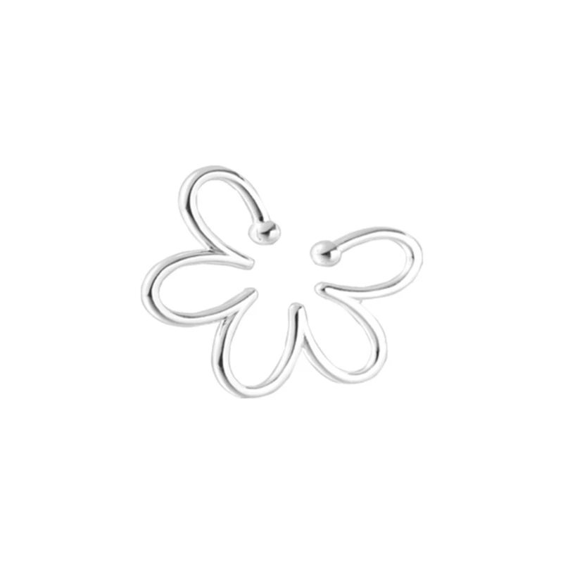 زهرة الأذن الكفة دون ثقب أقراط Clip الإناث بوهو خمر وهمية الغضروف القرط للنساء الرجال مشبك الأذن مجوهرات XXFB #1