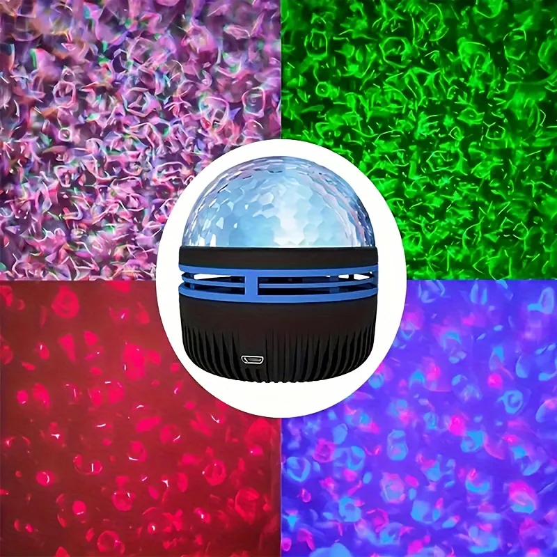 USB تموج الماء الإسقاط مصباح صغير جو إبداعي ليلة ضوء الأرض العارض مصباح صور للمنزل عيد الميلاد الديكور