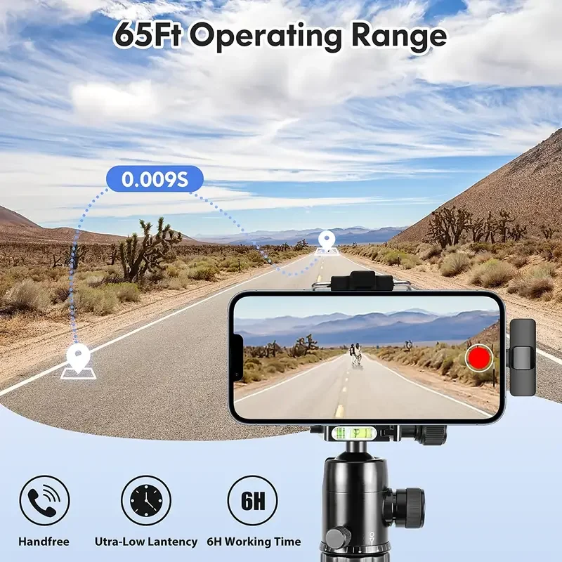 Professional Wireless Lavalier Lapel Microphone For IPhone, IPad - Cordless Omnidirectional Condenser Recording Mic For Intervie