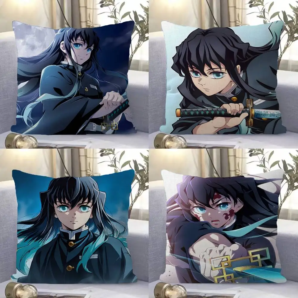 Anime Character Muichiro Tokito Pillow Anime Pillow Sofa Bed Head Pillow Cover Cushion Cover 45x45 cm Fashion