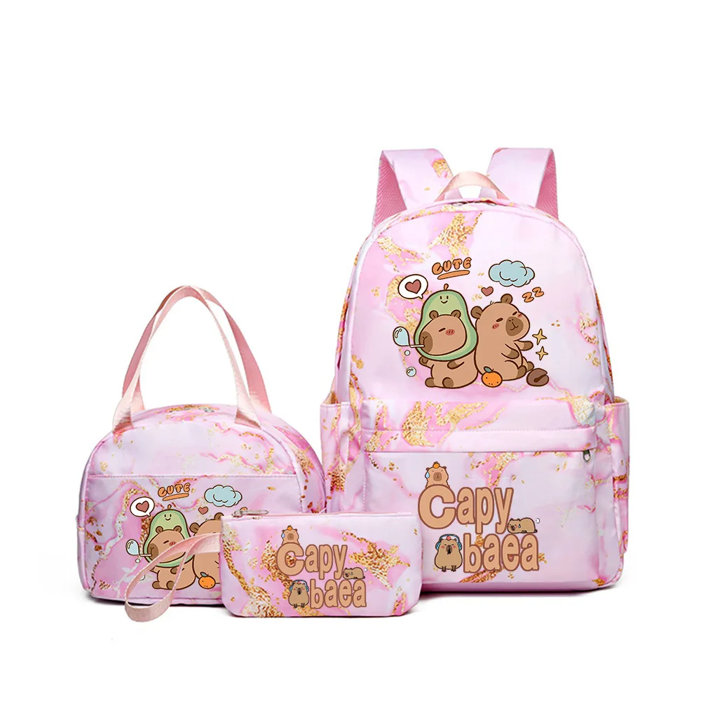 kawaii-capybara-printed-backpacks-3pcs-set-for-women-casual-school-bags-with-lunch-bag-pencil-case-girl-boy-back-to-school-gift