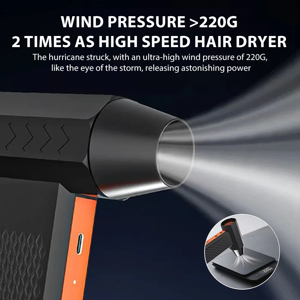 منفاخ هواء قوي Z18 مروحة توربو نفاثة 4 تروس سرعة قابلة للتعديل عالية السرعة منفضة هواء مضغوط 10000 مللي أمبير في الساعة منفاخ توربو بدون فرش #2