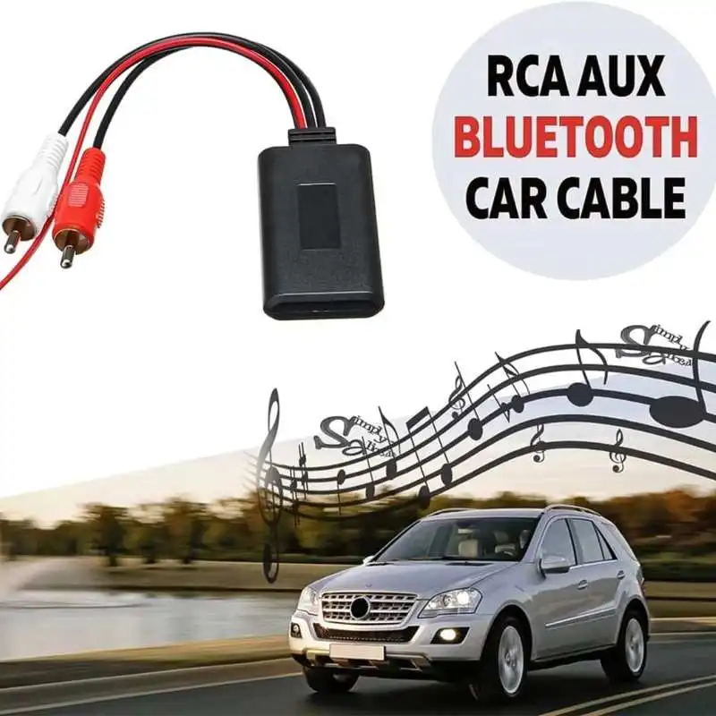 Car Universal Wireless Bluetooth Cable Adapter 2 RCA Car Radio Connector 12V Stereo Wireless Playback Car Audio Accessories