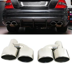 Silencieux naren acier inoxydable pour voiture, tuyau d'accès pour touristes, argent, noir, 2.5