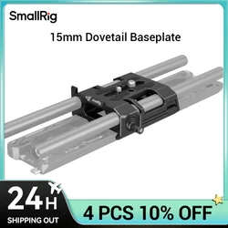 SmallRig Lightweight 15mm Dovetail Baseplate with Dual 15mm LWS Rod Clamp, Fits for ARRI Dovetail Plate - 4002