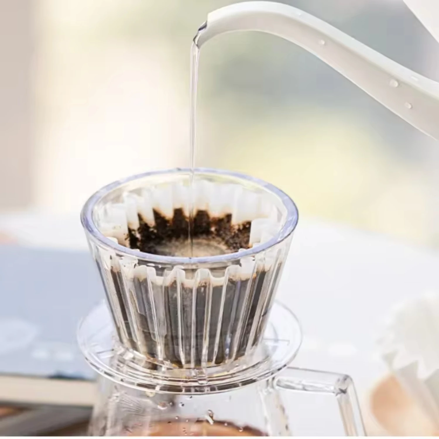 

New 1pc Wave Coffee Dripper Crystal Eye Pour Over Coffee Filter Cups Coffee Maker Flat Bottom Increase Uniformity