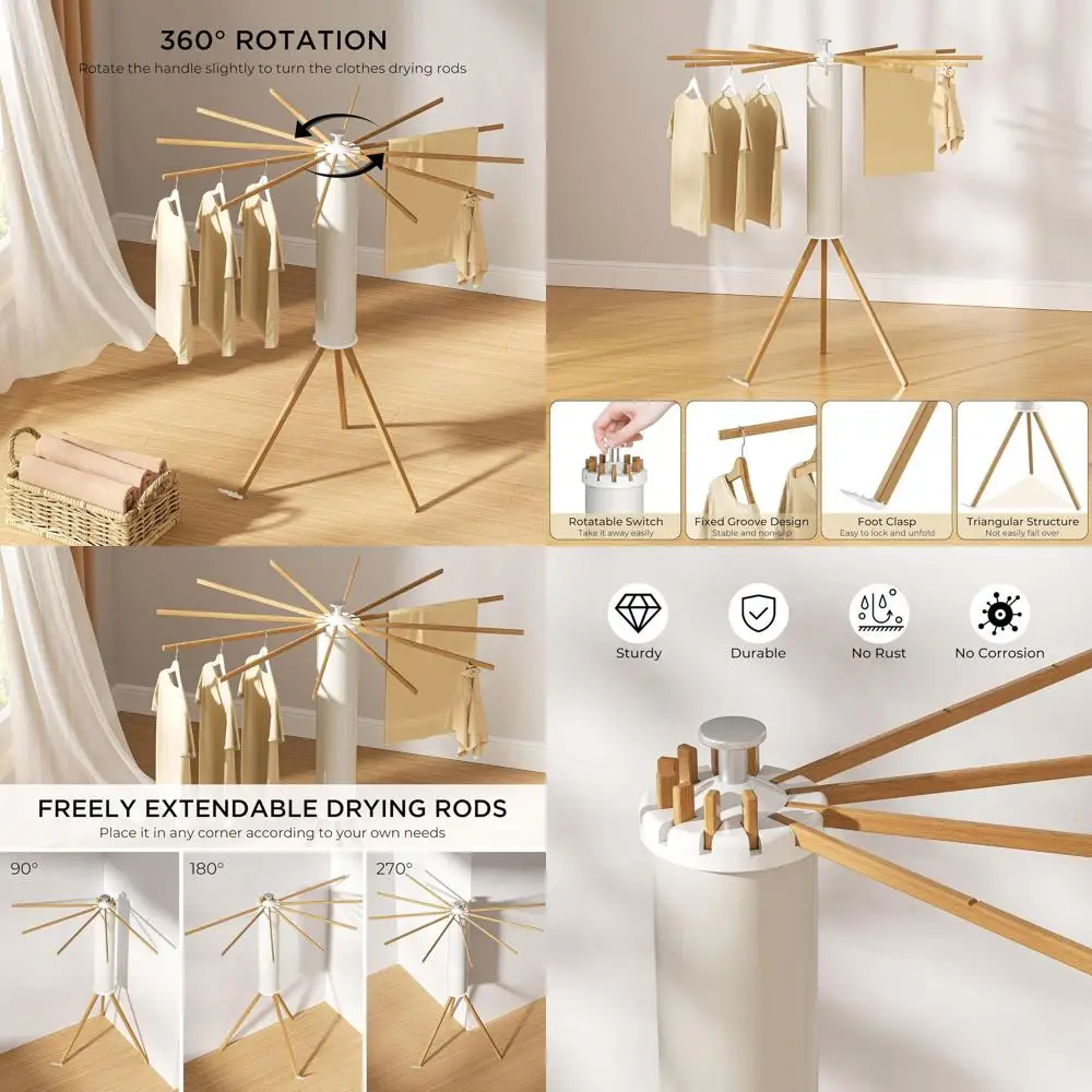 

Портативная складная сушилка для одежды — компактная вешалка для белья для балкона, спальни и домашнего использования