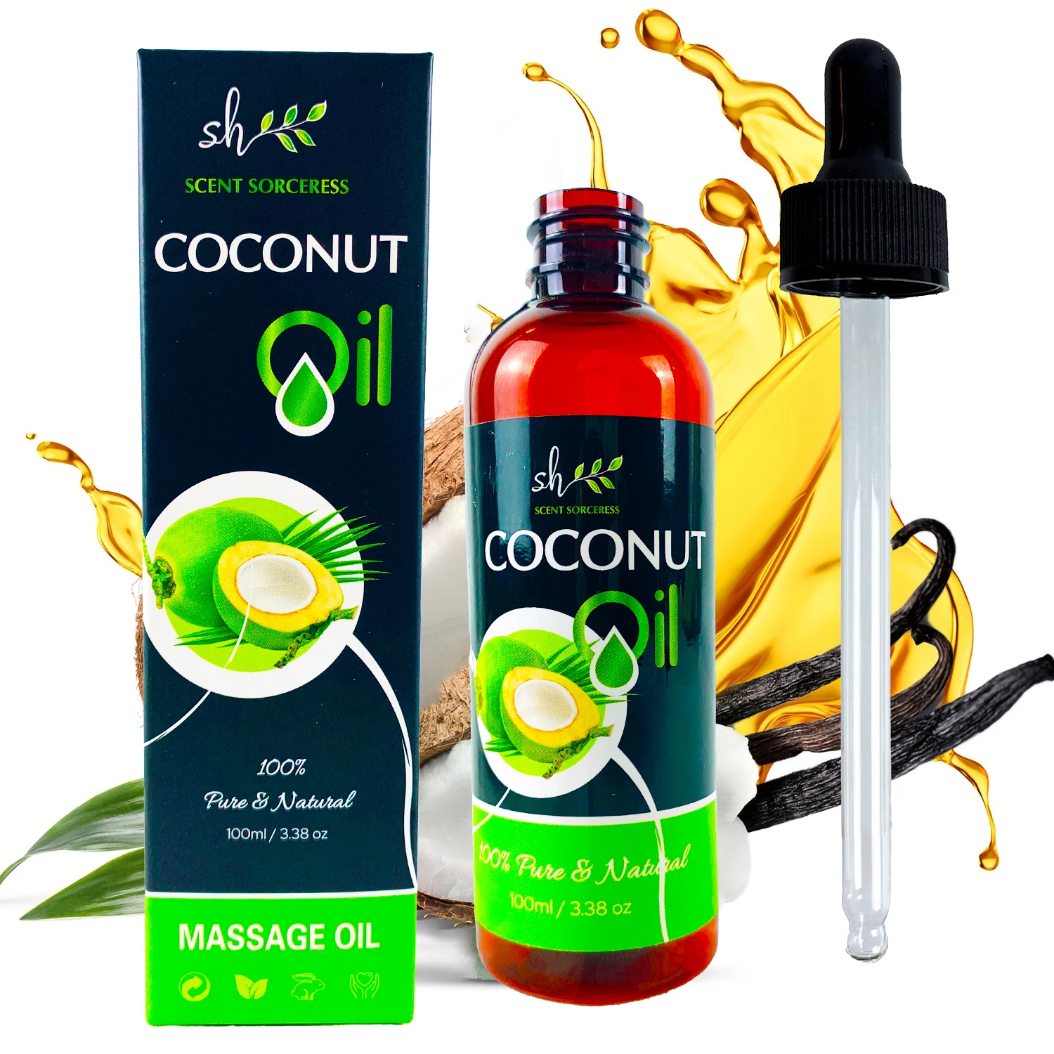 

100ml Coconut Oil Scalp Intense Nourishing Brighten Skin Relaxation Massage Aromatic Spa Coconut Essential Oil for All Hair