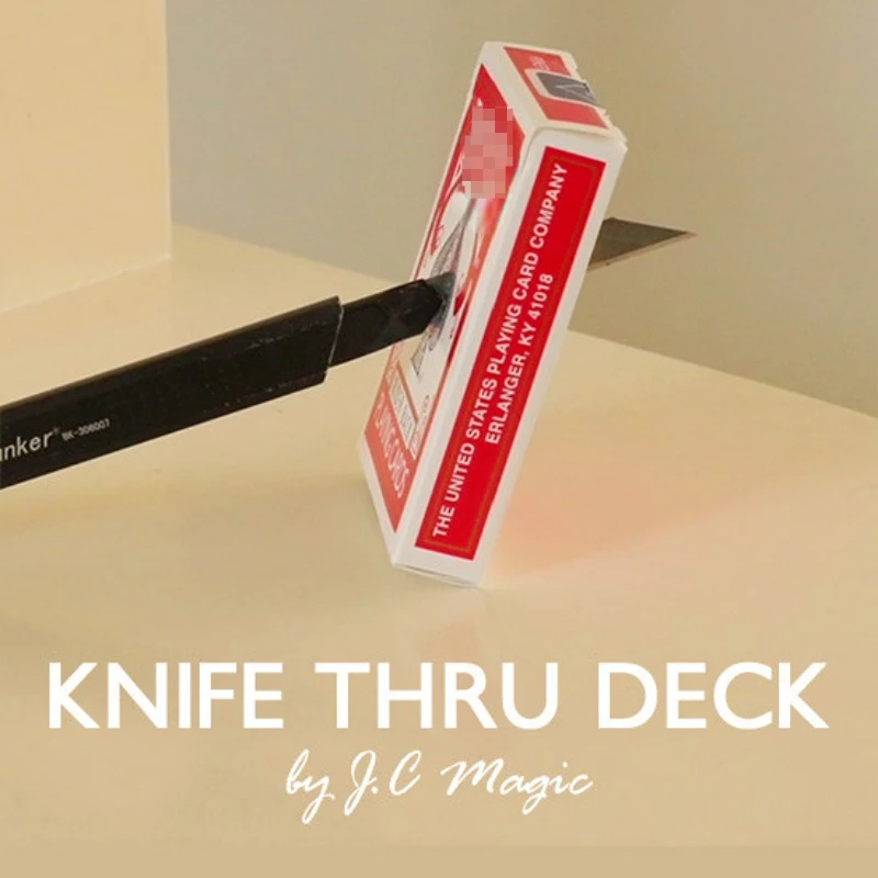 Knife Thru Deck by J.C Magic Tricks Knife Penetrate Card Box Magia Visual Close up Street lllusions Gimmicks Mentalism Props