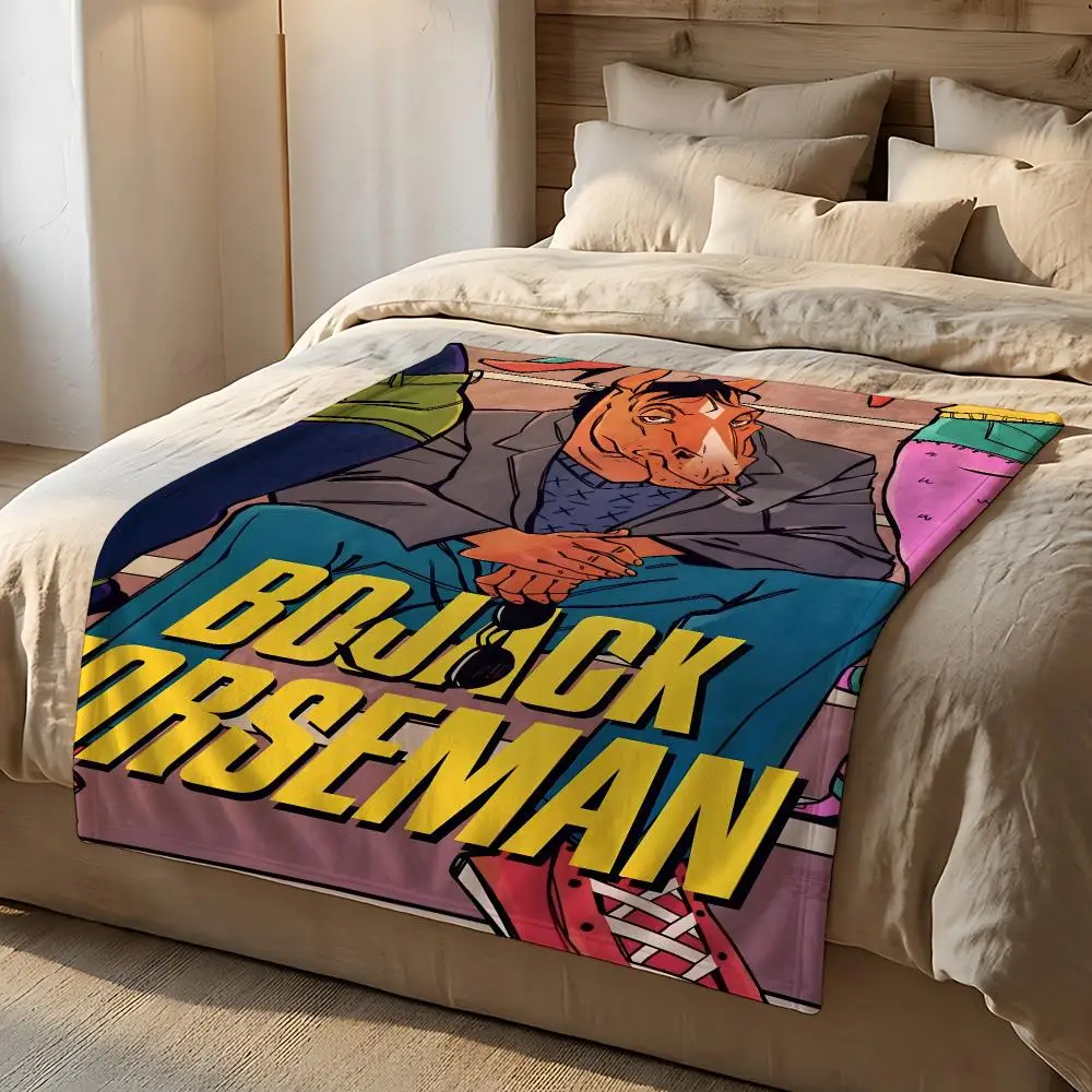 Animated Series BoJack Horseman Throw Short Plush Throw Blanket Soft Skin-Friendly Multi-Scene Home Office