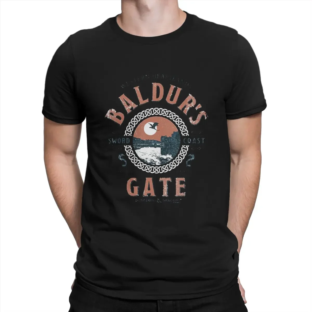 Dragons Fashion 100% Cotton Tees Short Sleeve Baldurs Gate BG3 T Shirts  Men T-Shirts  Round Neck Clothes Printed harajuku