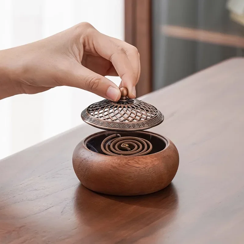 Creative Zen South American Walnut Incense Burner Home Decoration Incense Burner Incense Sandalwood Tea Ceremony Ornaments