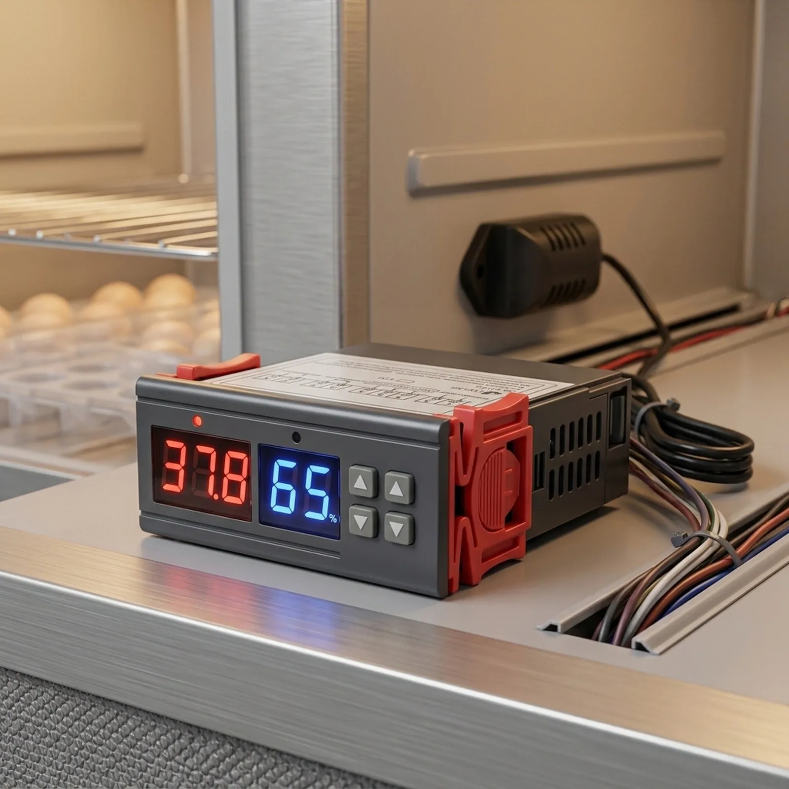 Accurate Temperature Measurement Dual LED Display Flame Retardant Plastic Heat Dissipation Monitoring Device Stable Connection
