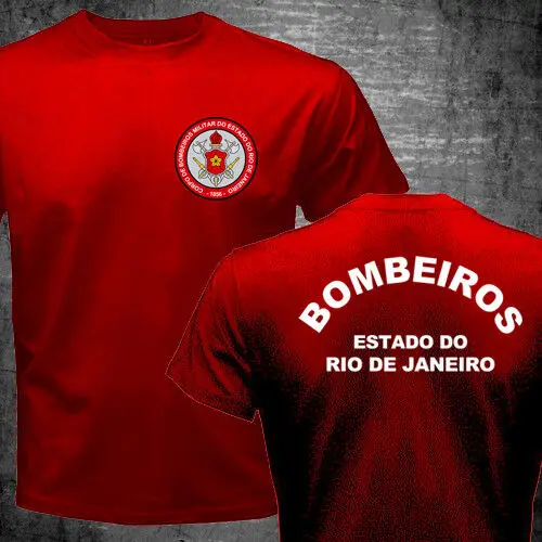 Bombeiros Brazil Rio De Janeiro Fire Department Firefighter Gift T Shirt New 100% Cotton Short Sleeve O-Neck Casual Mens T-shirt