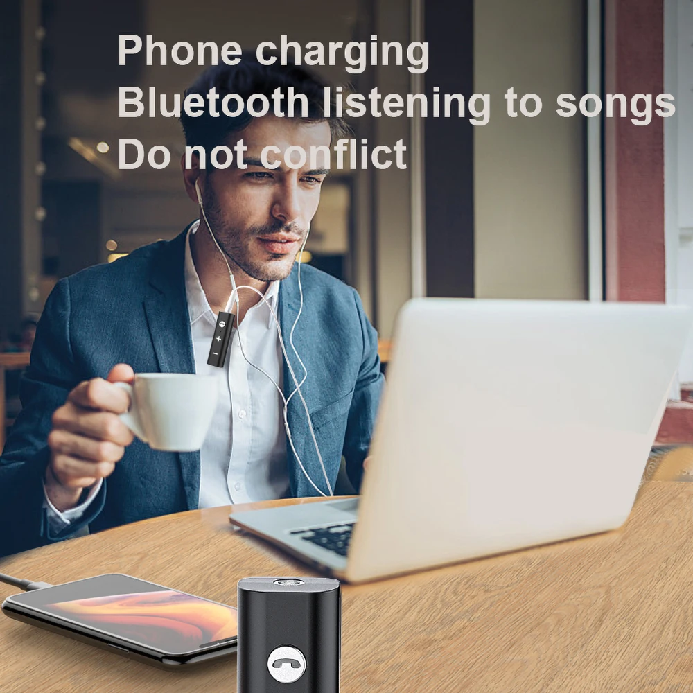 Bluetooth 5.0 Audio Receiver 3.5mm AUX Stereo Music Wireless Adapter With HD Mic Handsfree Calling For Car Kit Speaker