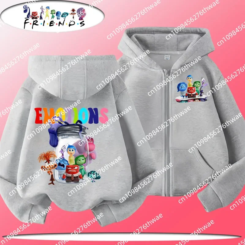 

2025 New Edition Disney Mindy Team Kids Zippered Hooded Sweatshirt with Cartoon Print Boys' and Girls' Casual Shirt for Sports