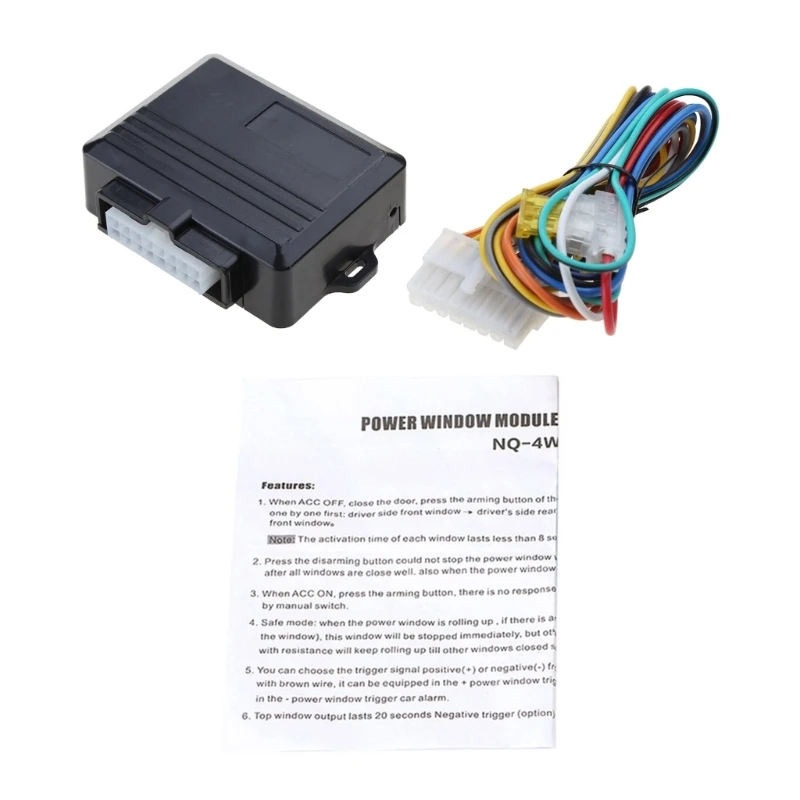 Car Power Window For 4 Doors Auto Intelligent Close Window Remotely Module Alarm System