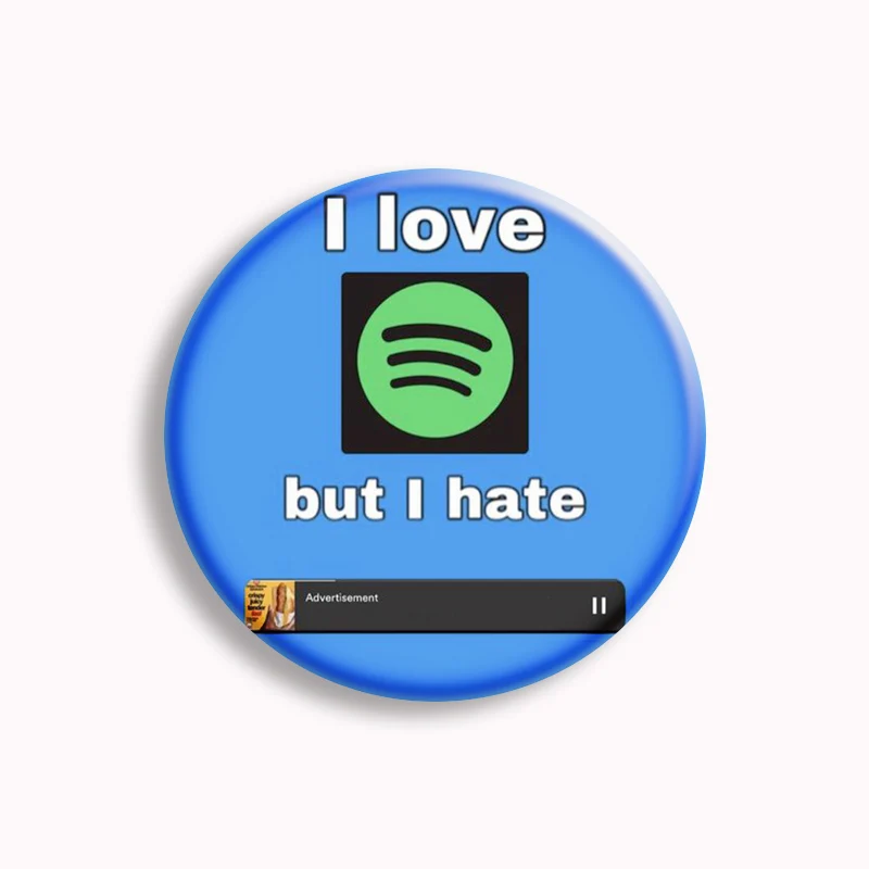 Music is Therapy I Love Music Kpop Fashionable Quote Letter Button Brooch Cartoon Funny Words Pin Clothes Backbag Jewelry 58mm